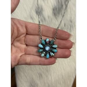Native American Sterling Silver Golden Hills Turquoise Cotton Candy Necklace